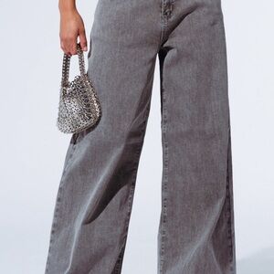 AKIRA Perfect Fit Gray Wide Leg Jeans